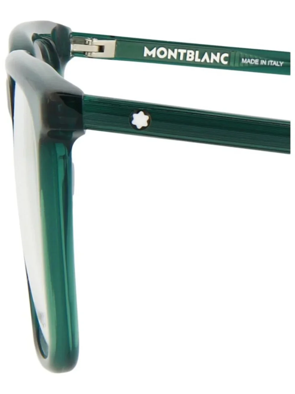 New Montblanc Women's Eyeglasses Square Rectangle Acetate Frame Mens Green Green